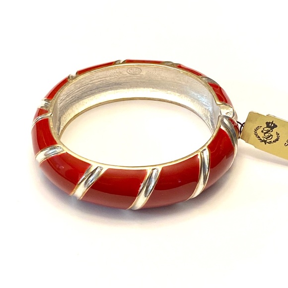 Premier Designs Red Enamel Clamper Cuff Bracelet